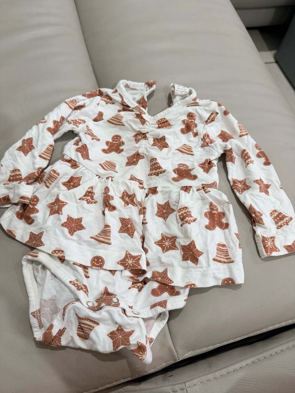 Kate Quinn Long Sleeve Ballerina Bubble Gingerbread Size 6-12m
